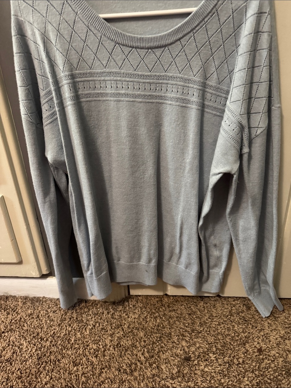 Women’s Light Blue Knit Sweater - Classic Crewneck